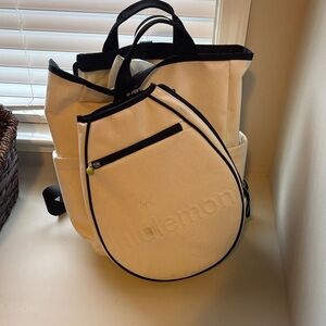 Lululemon Athletica Cream and Black tennis bag